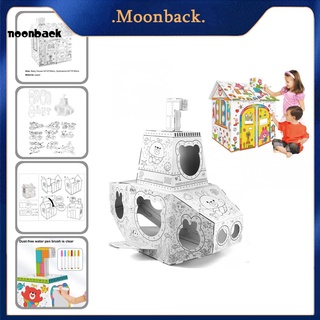 moon_ papel educativo juguete de papel casa graffiti pintura juguete efecto 3d para niños
