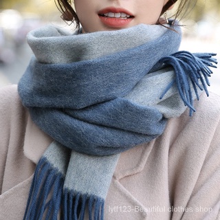 Bufanda de lana para mujer de Cachemira de invierno estilo coreano primavera y otoño todo-fósforo cálido chal de doble cara bufanda de invierno2021Año Nuevo