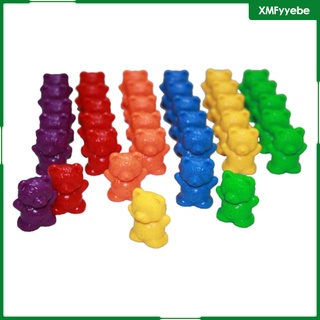 [XMFYYEBE] 120 Pieces Counting Sorting Bear Toys Set Matching Sorting Children