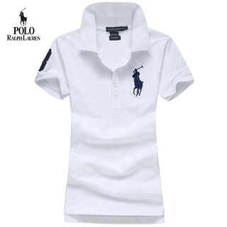 Original Ralph Lauren Polo Shirt Women's Shirt T-shirt Wild Short-sleeved Lapel Polo Shirt Women's Cotton T-Shirt