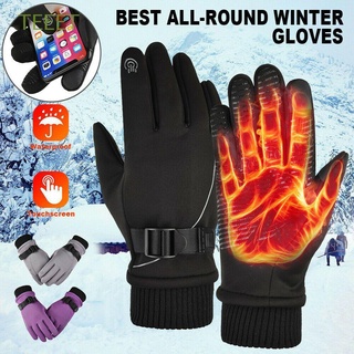Teeet a prueba De viento Velo impermeable con hebilla deportiva al aire libre invierno cálido guantes térmicos pantalla táctil/Multicolor (1)