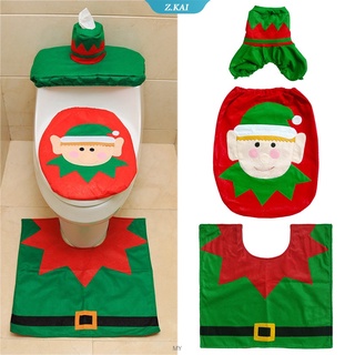 Santa Claus asiento de inodoro cubierta conjunto de decoraciones de Navidad hogar productos de baño año nuevo Navidad decoraciones (5)