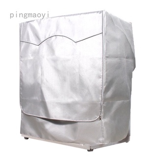 Pingmaoyi - cubierta útil para lavadora, poliéster, plata, a prueba de polvo, impermeable, protector solar, cubiertas para lavadora