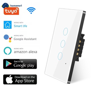 Nuevo tuya Wifi Smart Light Touch Switch 100-250V life/tuay APP Control Remoto Trabajo Con alexa Google home US En Stock
