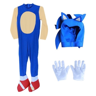 Anime Sonic de dibujos animados Sonic Kid Cosplay juego de vestir escenario rendimiento disfraz accesorios (6)