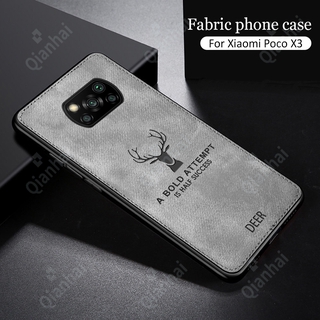 tela ciervo para xiaomi poco x3 nfc teléfono móvil caso impreso tela ciervo espalda cubierta suave (4)