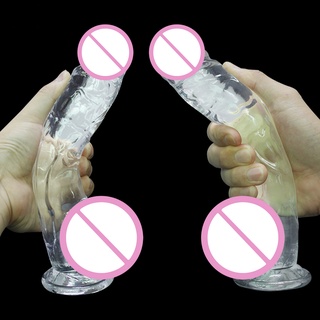 upsee mujeres transparente consolador con ventosa falsa estimulación del pene adultos juguete sexual