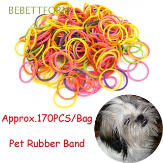 BEBETTFORM Approx.170PCS/Bag Grooming Banda de goma de PET Moño. No - Stick Cabello Perro Headband Gato cachorro Headwear Multicolor Durable Elástico elástico (1)