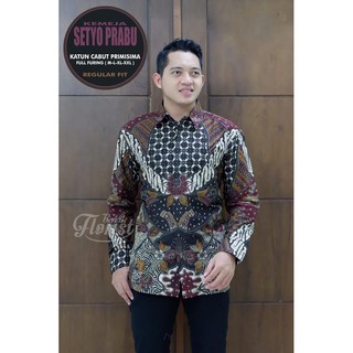 Setyo Prabu Batik camisa Solo manga larga capa Furing Top moderno Premium Mahesa