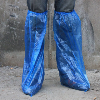 naizhans 1 par de fundas desechables para zapatos azules antideslizantes, zapatos de lluvia, plástico, funda larga