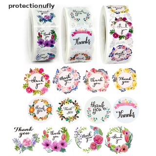 Pfmx 500X Thank You Floral Adhesive Stickers Wedding Baking DIY Gift Envelope Sealer Glory