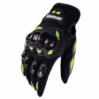 Kawasaki Summer Breathable Motorcycle Gloves For Kawasaki Full Finger Gloves Motocross Riding Protective Hard Shell Gloves