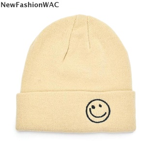[NewFashionWAC] Fashion Smiling Face Winter Knit Embroidery Adult Hat Unisex Adult Warm Beanie Hot Sale