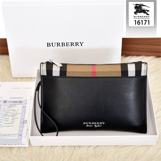 (B0304) Burberry bolso de embrague ~ 16171~