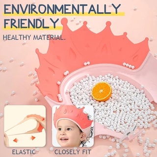 baby shower gorra de dibujos animados corona gorro de ducha lavado gorra de pelo niños champú gorra impermeable protección de la oreja bebé ducha escudo sombrero (8)