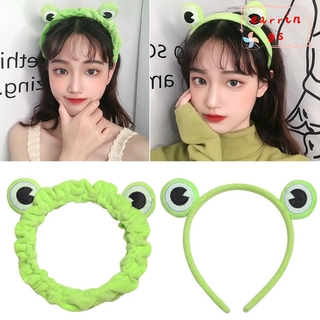 EARRINGS Women Girls Skincare Hair Band Elastic Washing Face Hairband Makeup Headband Coral Fleece Hair Accessories Cute Wide-brimmed Funny Frog