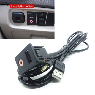 Mg coche Dash montaje a ras puerto USB mm AUX Cable de extensión USB Panel de montaje Jack de auriculares
