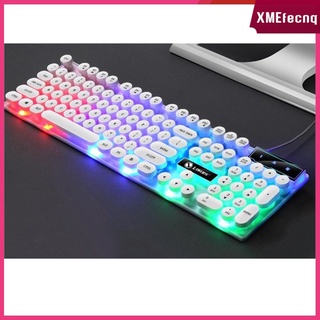 [xmefecnq] teclado para juegos con cable limeide led arco iris rgb retroiluminado con retroiluminación teclas multimedia teclado óptico iluminado ratón combo