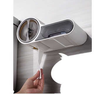 HUASHE Nuevo Soporte para papel tisú Organizador de papel Impermeable Portarrollos Accesorios de baño Inodoro Montaje en pared Estante de baño Caja de (4)