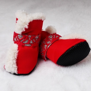 Botas De Nieve Impermeables Cálidas Antideslizantes Para Mascotas , Zapatos De Algodón Para Perros , Resistente Al Desgaste (6)
