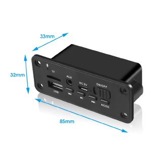 Radio DC 5V Bluetooth WMA Decodificador de tarjeta Módulo de audio USB TF inalámbrico FM Receptor MP3 Player 2x3W Amplificador (5)