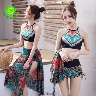 [Mingyuan] traje de baño de primavera caliente mujer conservador dividido traje de tres piezas delgado y vientre sexy trajes de baño étnicos