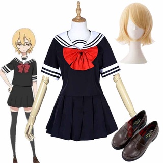 Disfraz de Cosplay del Anime Mahou Shoujo, disfraz de Asagiri Aya Yatsumura Tsuyuno, chica mágica, zapatos de Sailor para escuela, peluca