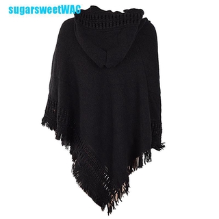swa] mujer borla cabo pashmina estilo murciélago con capucha poncho cawl punto capa suéter (1)