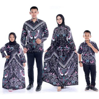 Batik FAMILY Coeple MOTIF mariposa Ash FAMILY SET