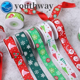 youthway artesanía accesorios grosgrain cintas impresas navidad cinta 25mm 10 yardas decoración de tarjetas diy fiesta suministros hechos a mano feliz navidad caja de regalo envolver