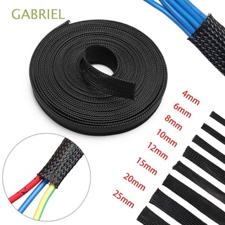 GABRIEL Negro Mangas tejidas Cinco metros. Cableado Cable protector Mascota Apretar Glándula Extensible adj. 4 / 6 / 8 / 10 / 12 / 15 / 18 / 20 / 25 mm Aislamiento/Multicolor