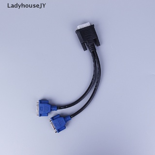 LadyhouseJY DVI-I 24 + 5 Pines Macho A 2/Dos dual VGA Hembra monitor Adaptador y-splitter cable Venta Caliente