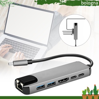 bo-USB-C Hub Portátil Multipuerto 6 En 1 Tipo Adaptador Con 4K HDMI compatible RJ45 Ethernet Lan Para Nintendo Switch