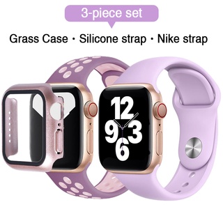 apple watch correas 45 mm/41 mm 38/40 mm 42/44 mm para iwatch series 7/6/se/5/4/3/2/1 correa de silicona con funda de reloj