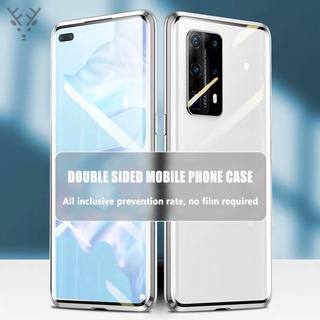 Magnetic Adsorption Phone Case for Huawei P40 Pro 360 Full Protection Glass Cover