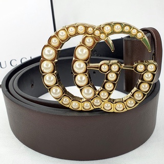 Cinturon Gucci Chocolate GG Perlas [Envio Express Gratis]