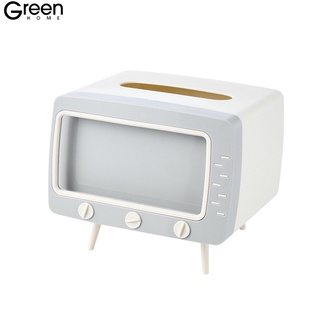 (greenhome) 4 colores soporte de pañuelos creativo en forma de tv dispensador de papel de seda caja de punzón libre para el hogar (6)