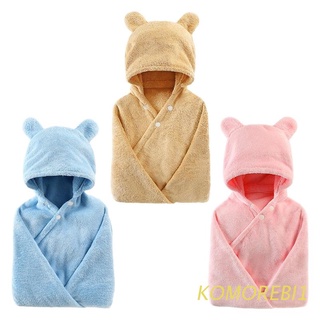 komo bebé de dibujos animados lindo oso animal con capucha toalla de baño ultra suave super absorbente albornoz de tela unisex para niños niñas
