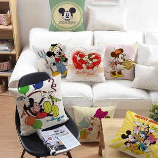 De dibujos animados de Mickey Mouse lino almohada sofá cama sofá cama sofá almohada funda de cojín para niños