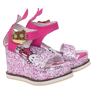 Sandalias de las niñas zapatos de fiesta cuñas 6 cm rosa Hello Kitty 26 27 28 29 30 CJR Original