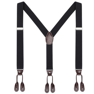 [simhoa] Men\'s Y-Back Wide Button End Elastic Adjustable Suspenders for Men Dress Big and Tall Tuxedo Suspenders (2)