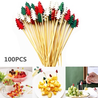 100 pzs palillos Decorativos De bambú Para decoración De fiestas/coctel/Palitos De bambú Para decoración navideña (5)