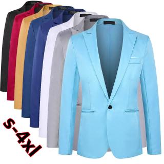 los hombres casual trajes de manga larga slim fit Chamarra blazer traje trajes vestido Chamarra talla s-4xl (1)