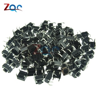 100pcs 6*6*5MM Tactile Push Button Switch 4 pins Micro Switch 4-Pin DIP Momentary Tact Switch Through-Hole