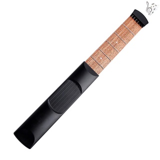 Gd 6 cuerdas modelo de 6 trastes portátil bolsillo guitarra cuello acorde entrenador guitarra práctica herramienta para entrenador principiante negro