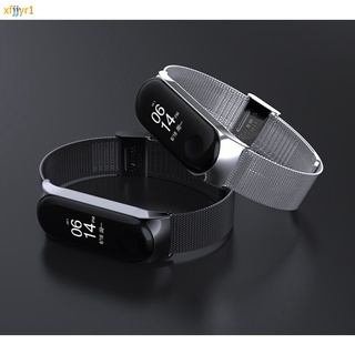 * For Xiaomi Mi Band 3 4 Metal Strap Wristband Stainless Steel Buckle Replacement Strap xfjjyr1