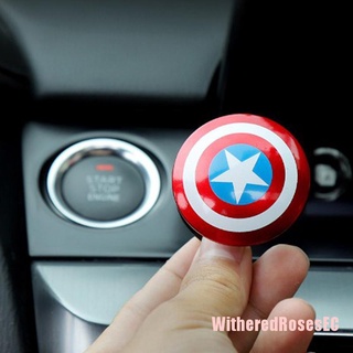 WitheredRosesEC# Marvel Captain America Car One-button Start Button Decorative Protective Cover