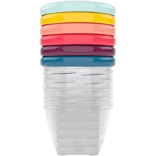 6 Contenedores de Conservación sin BPA, Multicolor 180 ml Babymoov