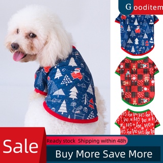 Gooditem ropa para mascotas de la serie de navidad patrón de vestir agradable a la piel mascotas perros gatos camiseta ropa para Casual