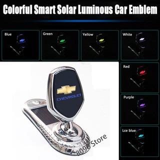 Modificado logotipo del coche campana frontal capó pegatina emblema insignia Auto 7 colores carga Solar luminosa luz LED para Chevrolet Lacetti Cobalt Chevelle